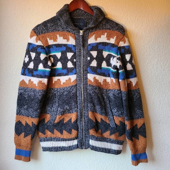 American Eagle Outfitters Other - American Eagle AE Men’s Zip Up Sweater Pockets Aztec Print Southwestern Size XS